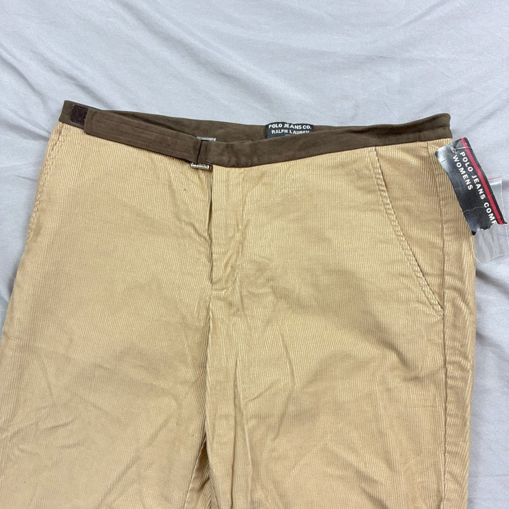 Polo Jeans Co Ralph Lauren Corduroy Pants Womens 6 Tan Brown Waistband VTG